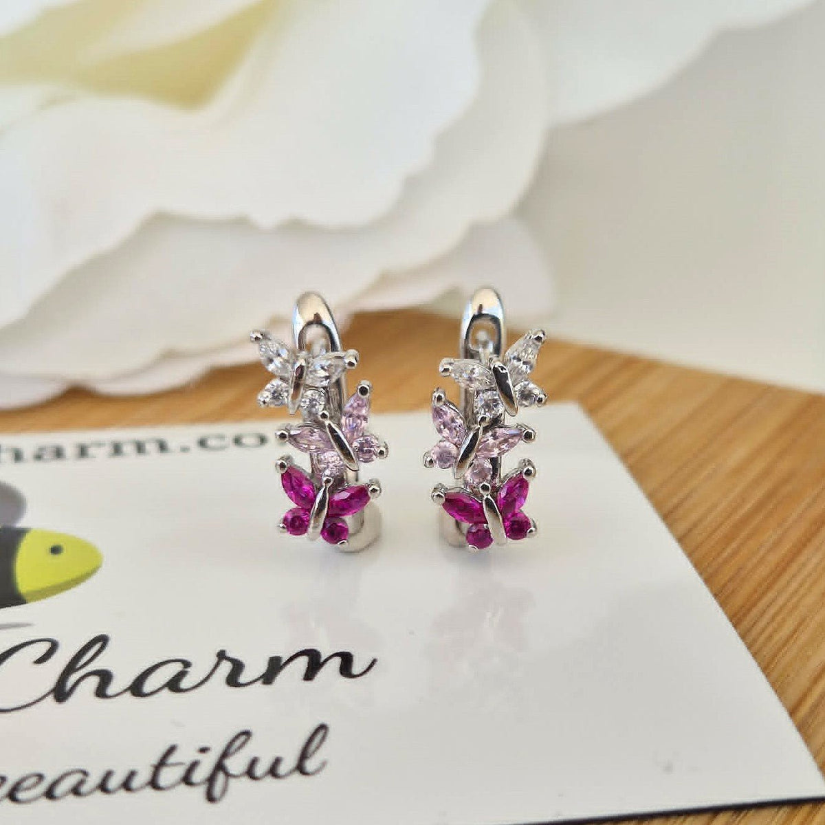 Butterfly Earrings - The Bee Charm - Sterling Silver S925