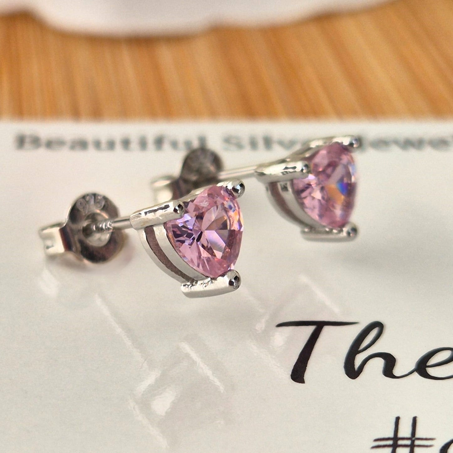 Pink Heart Studs - The Bee Charm