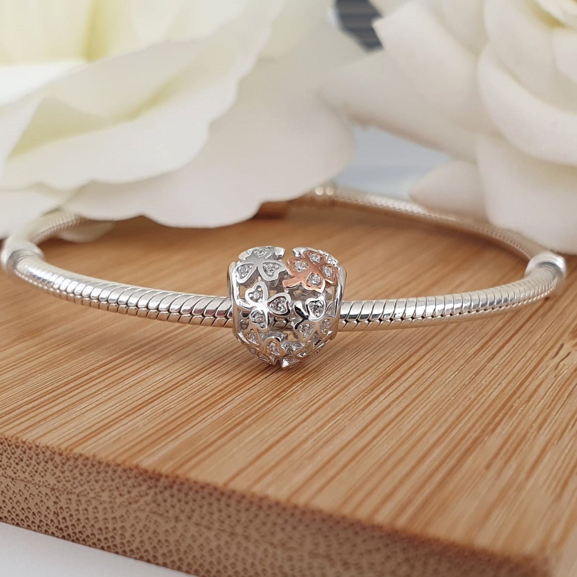 Rose Gold Clover Charm - The Bee Charm