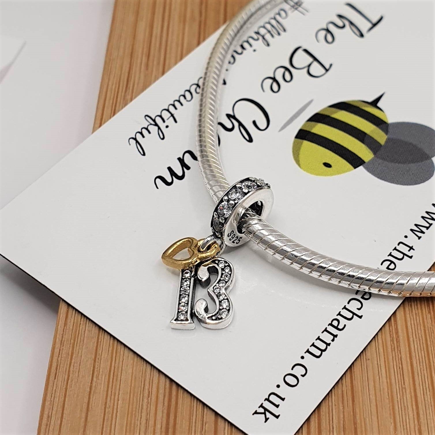 13th Birthday Charm | 925 Sterling Silver | The Bee Charm