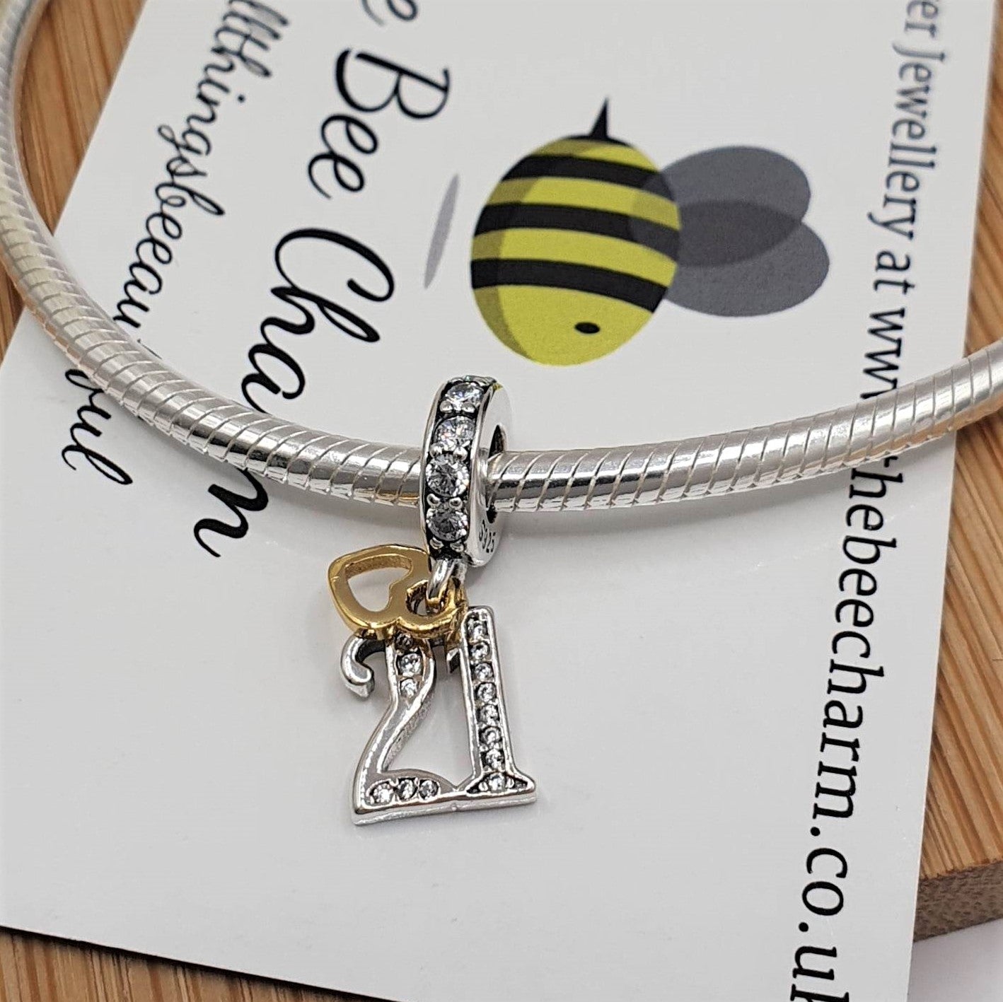 21st Birthday Charm | 925 Sterling Silver | The Bee Charm