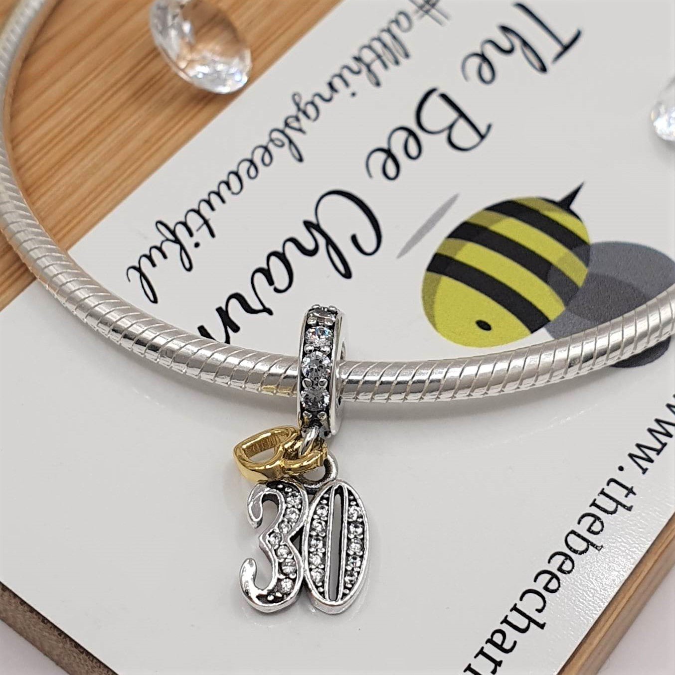 30th Birthday Charm | 925 Sterling Silver | The Bee Charm