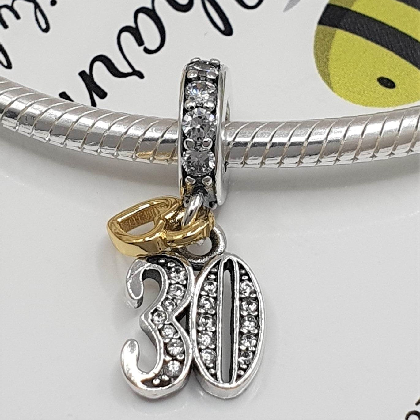 30th Birthday Charm | 925 Sterling Silver | The Bee Charm