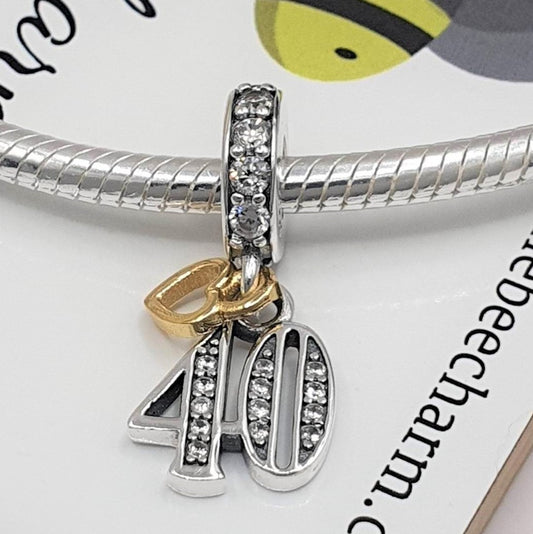 40th Birthday Charm | 925 Sterling Silver | The Bee Charm