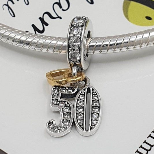 50th Birthday Charm | 925 Sterling Silver | The Bee Charm