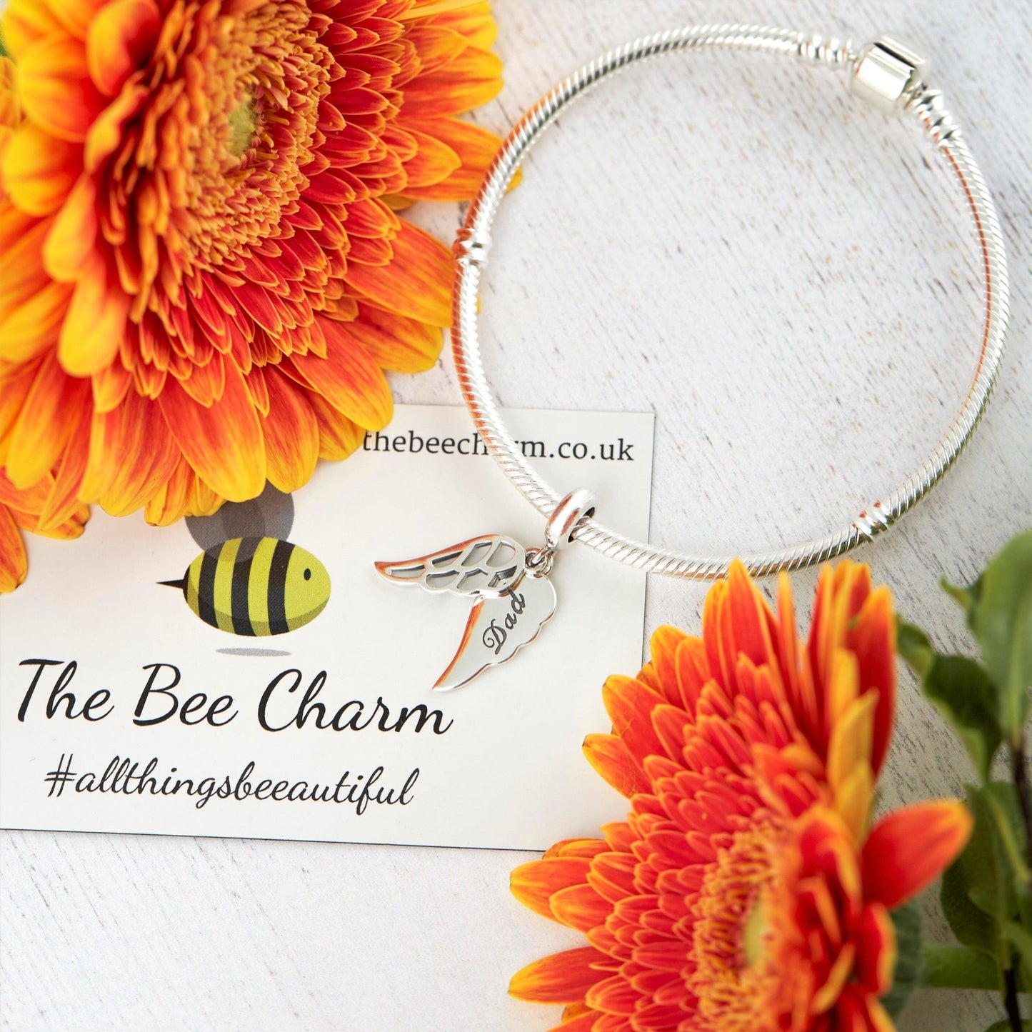 Angel Dad Charm - The Bee Charm