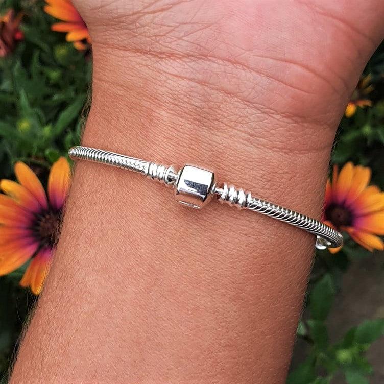 Barrel Clasp Charm Bracelet | 925 Sterling Silver | The Bee Charm