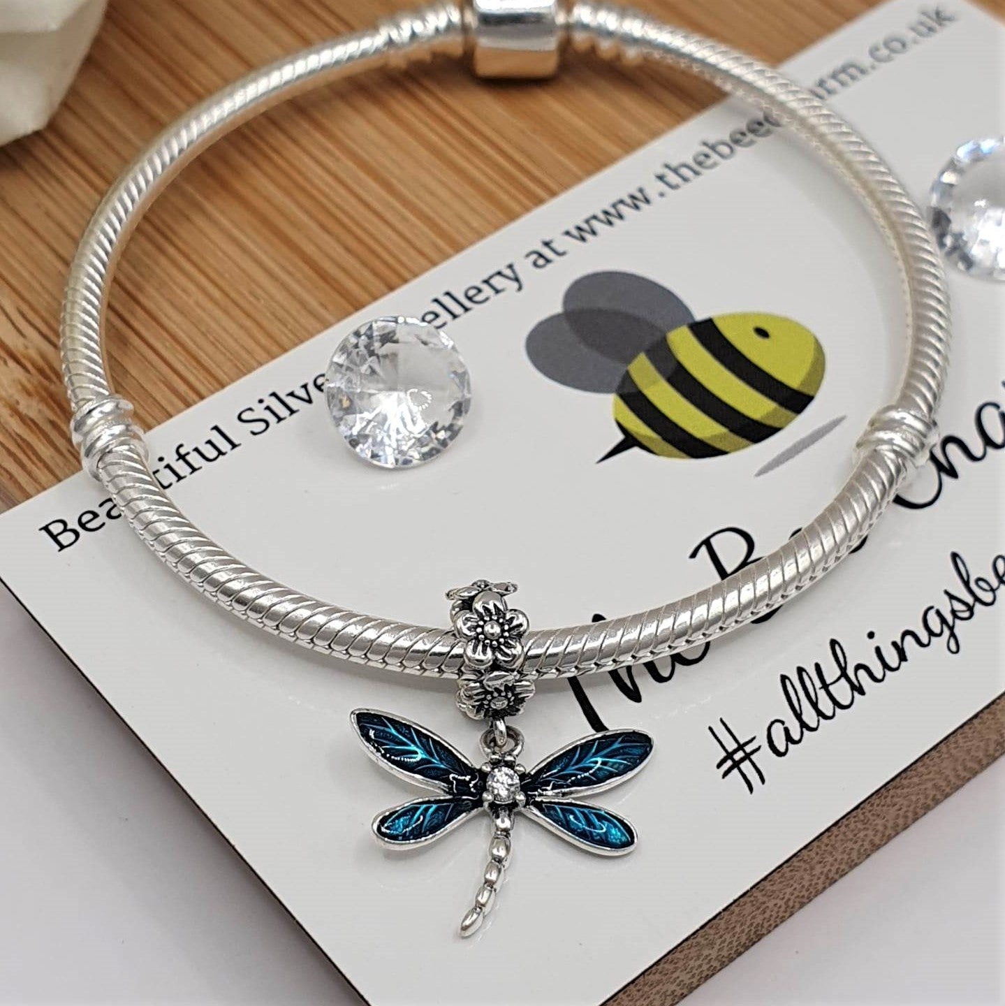 Teal Dragonfly Charm - The Bee Charm