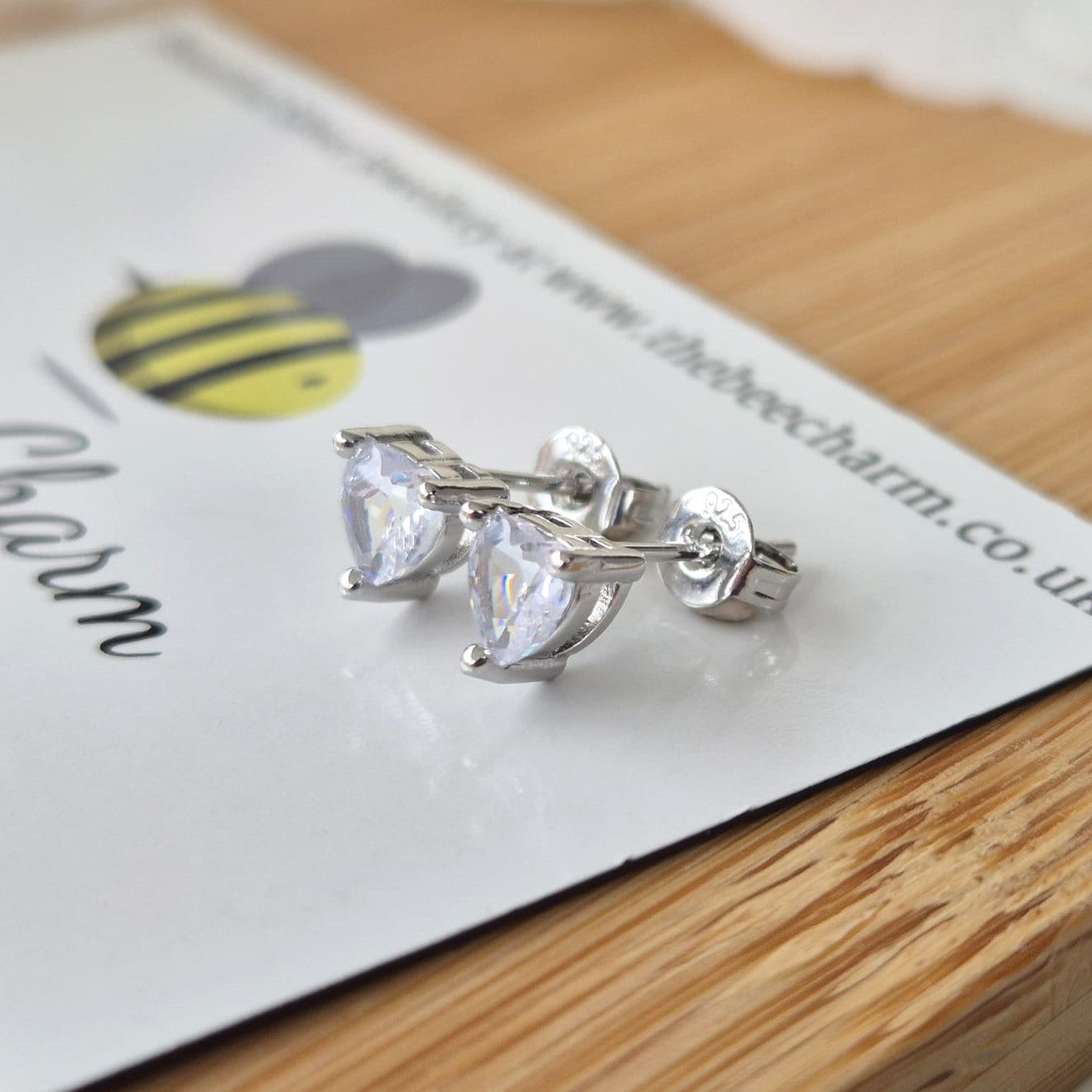 Zircon Heart Studs