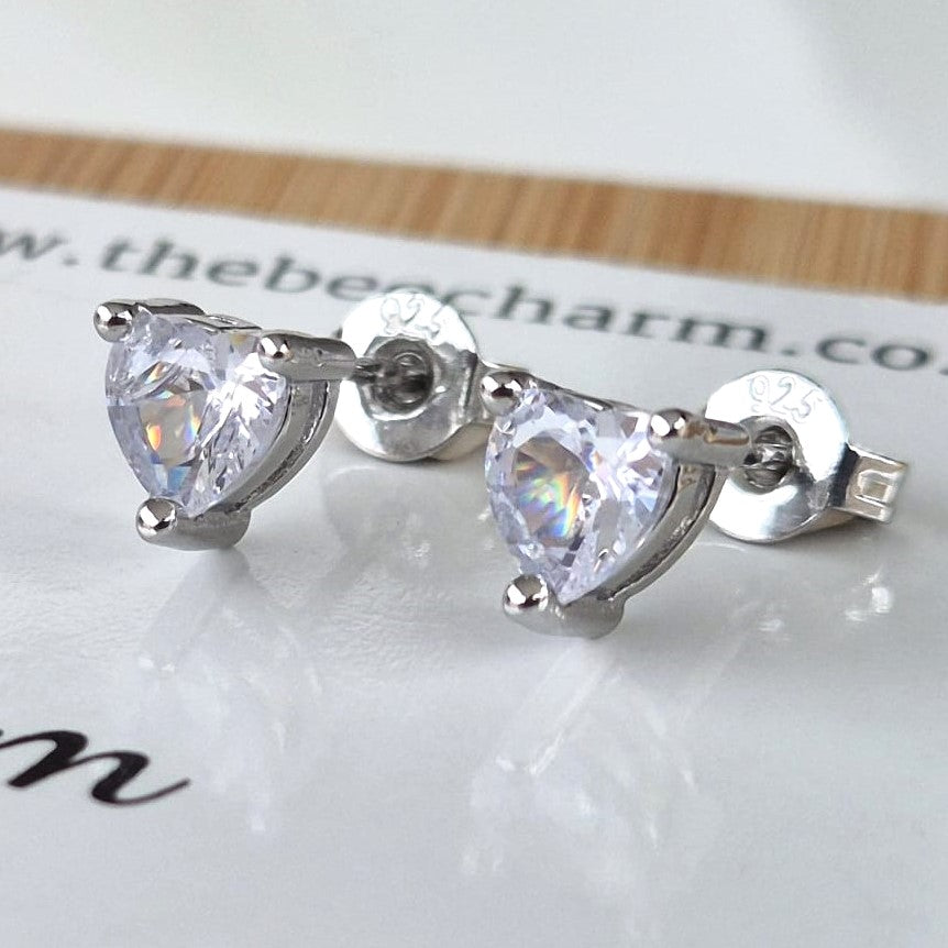 Zircon Heart Studs