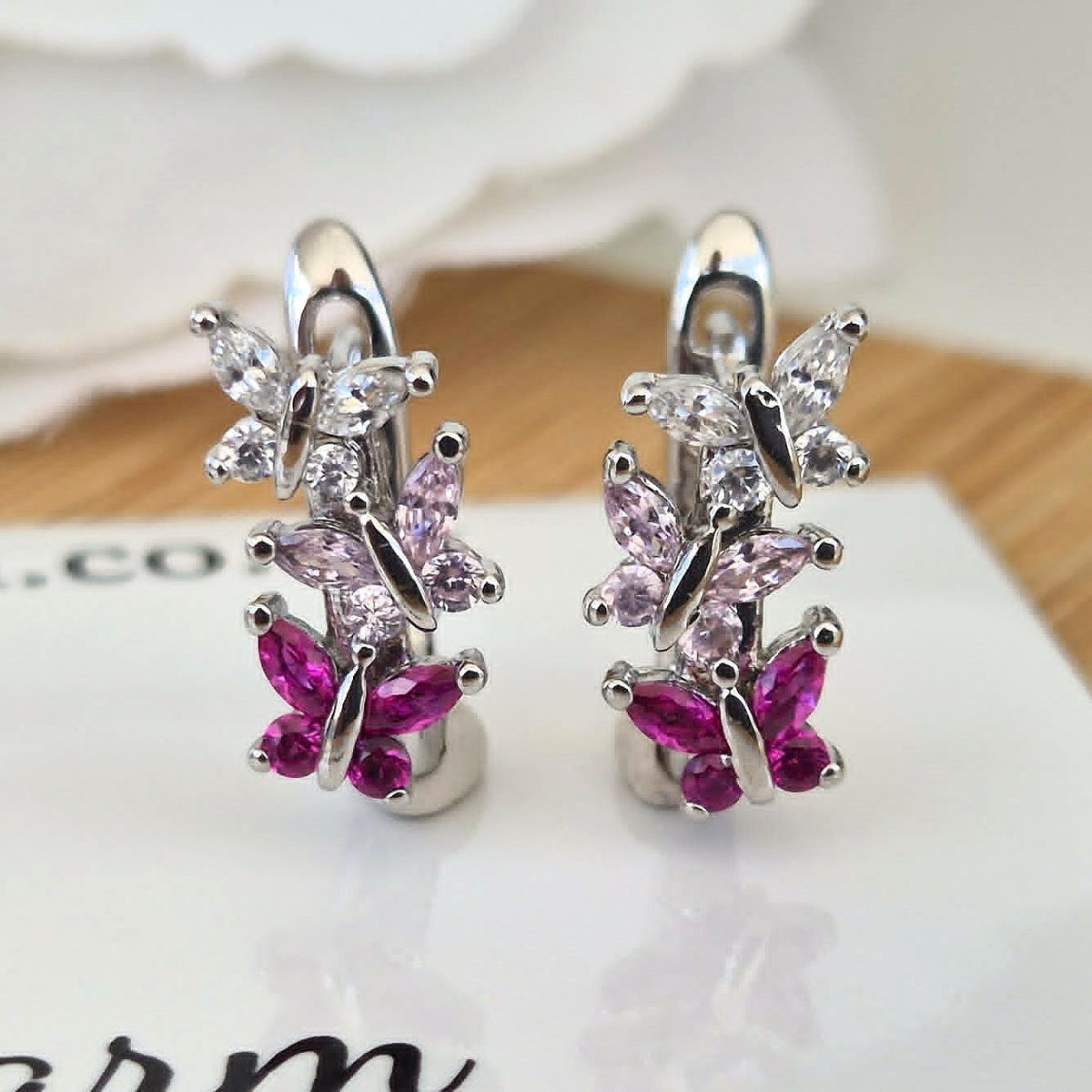 Butterfly Earrings - The Bee Charm - Sterling Silver S925