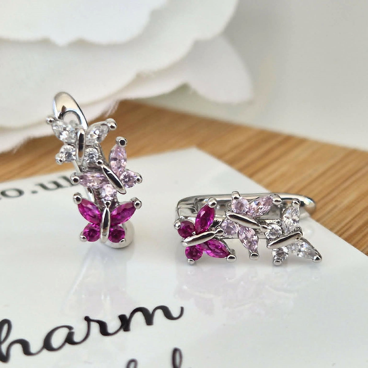 Butterfly Earrings - The Bee Charm- Sterling Silver S925