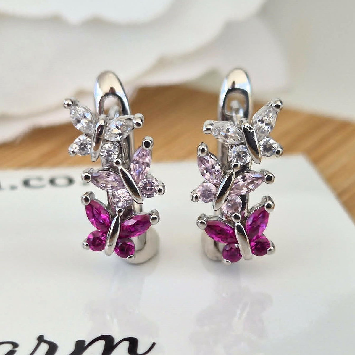 Butterfly Earrings - The Bee Charm- Sterling Silver S925