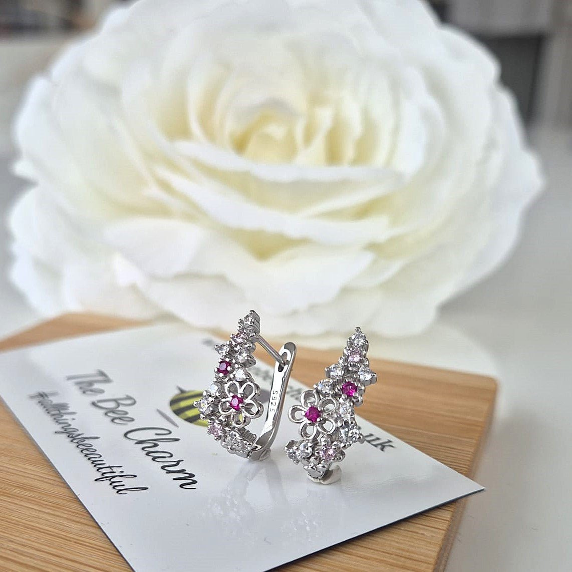 Cherry Blossom Earrings - Sterling Silver S925 - The Bee Charm