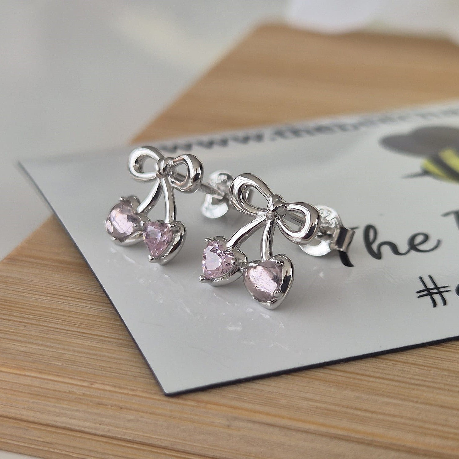 Cherry Bow Studs - The Bee Charm