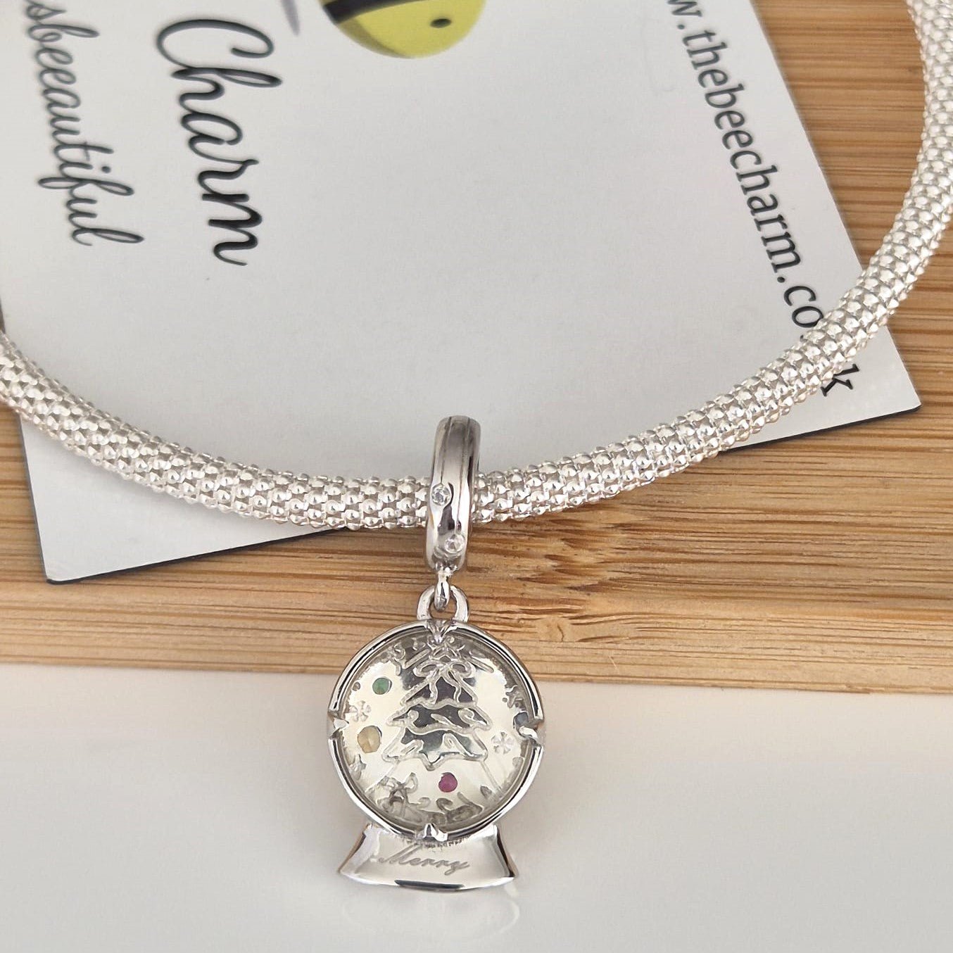 Christmas Globe Charm - The Bee Charm