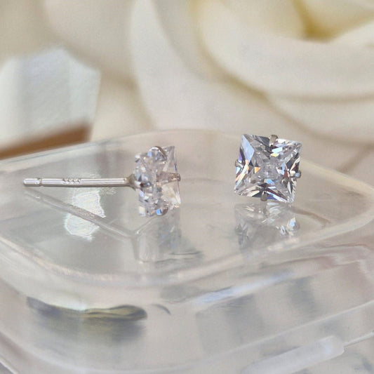 Cubic Zircon Square Studs - The Bee Charm