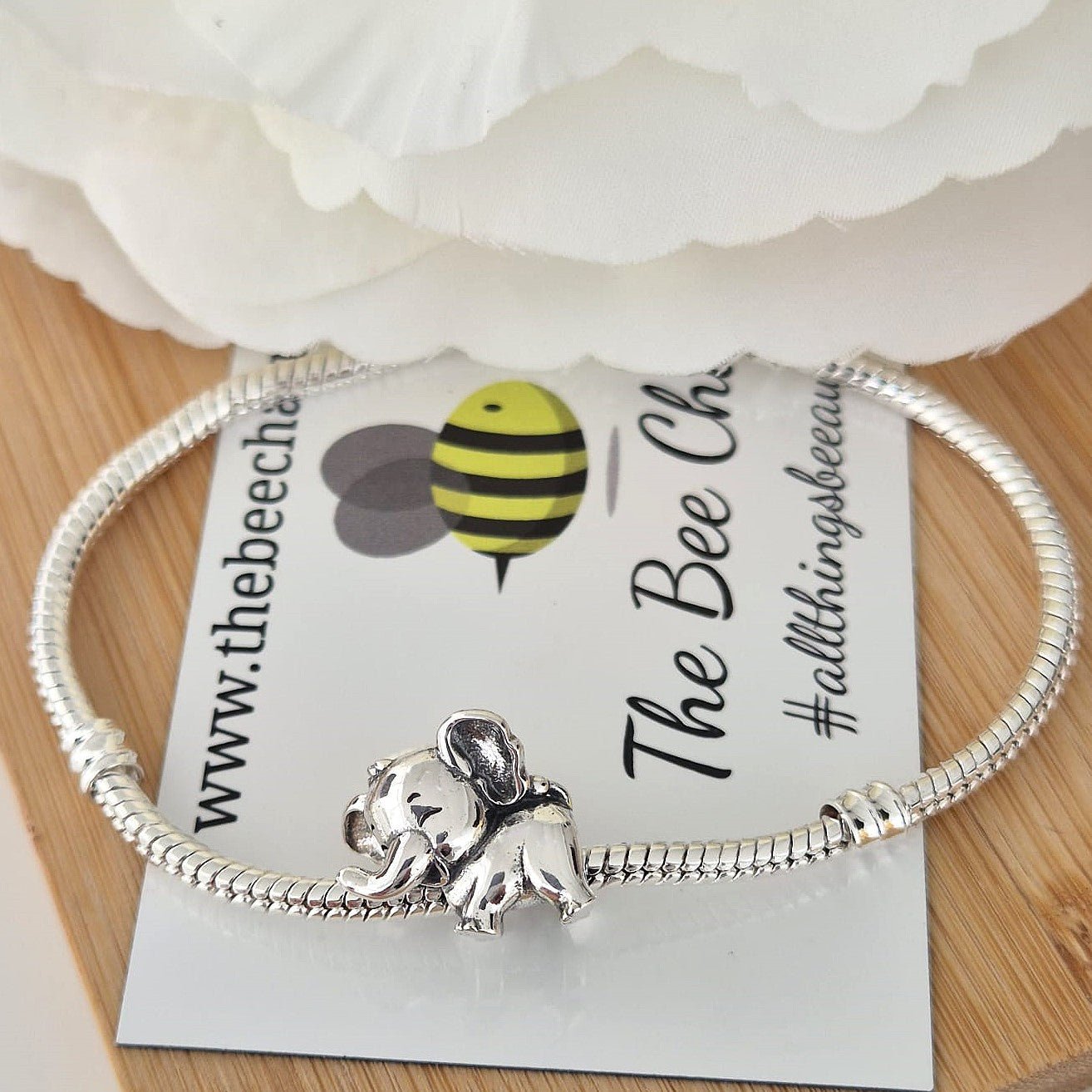 Elephant Charm - The Bee Charm