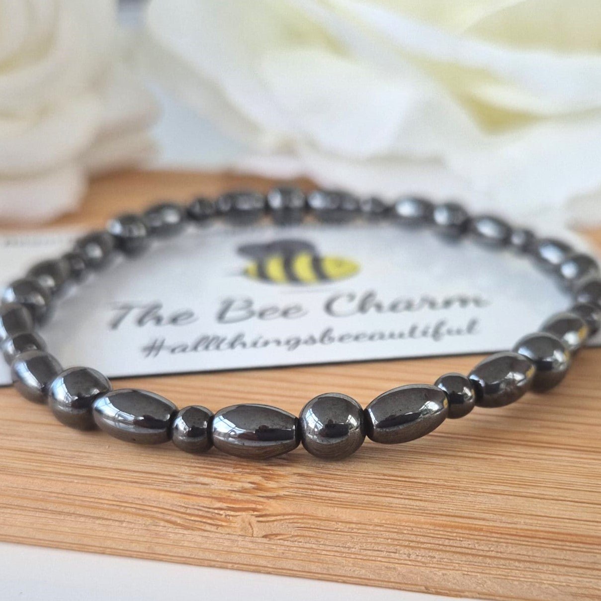 Hematite Anklet - The Bee Charm