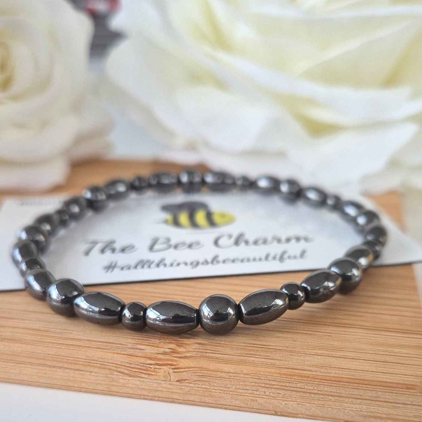 Hematite Anklet - The Bee Charm