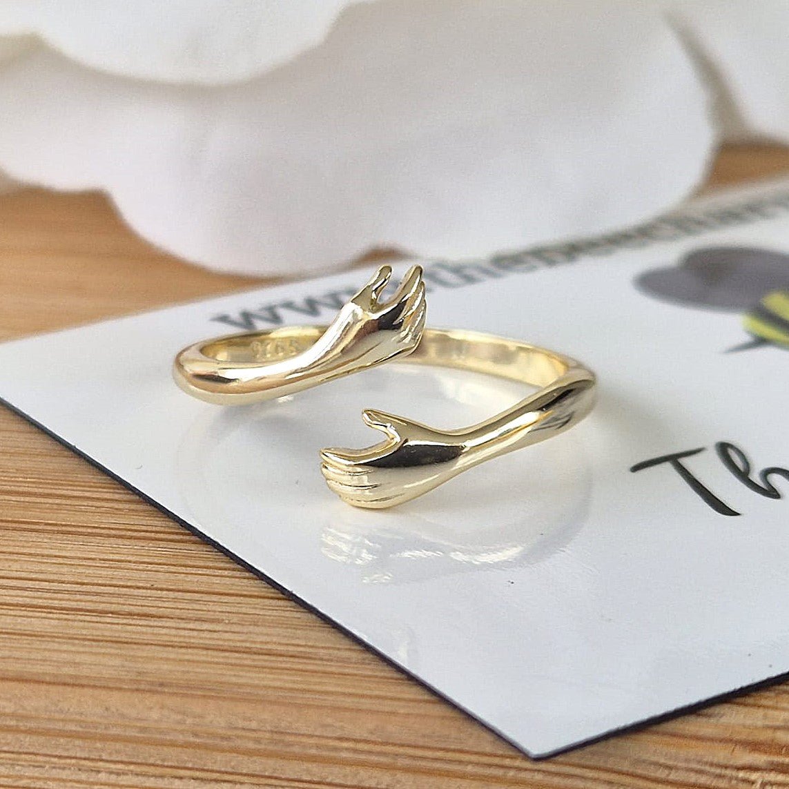 Hug Ring (Yellow Gold) - The Bee Charm