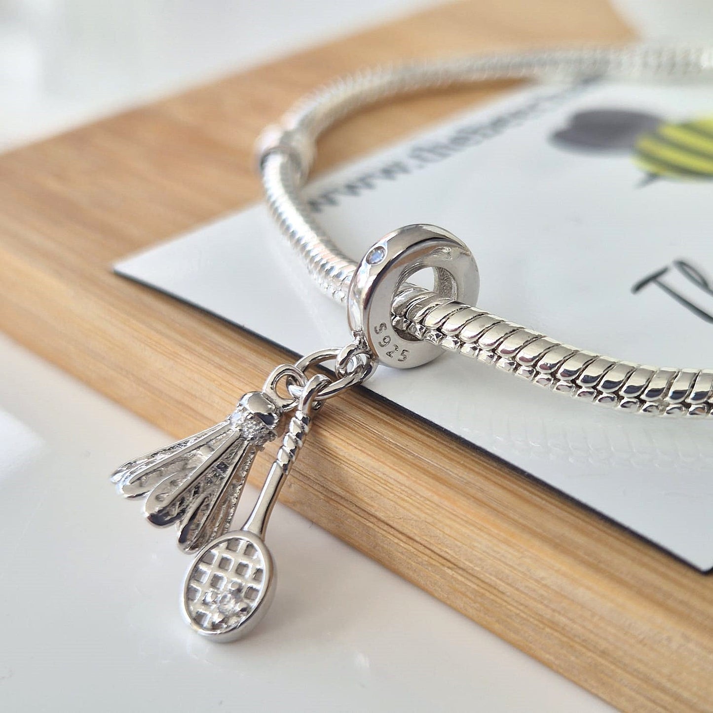 I Love Badminton Charm - The Bee Charm