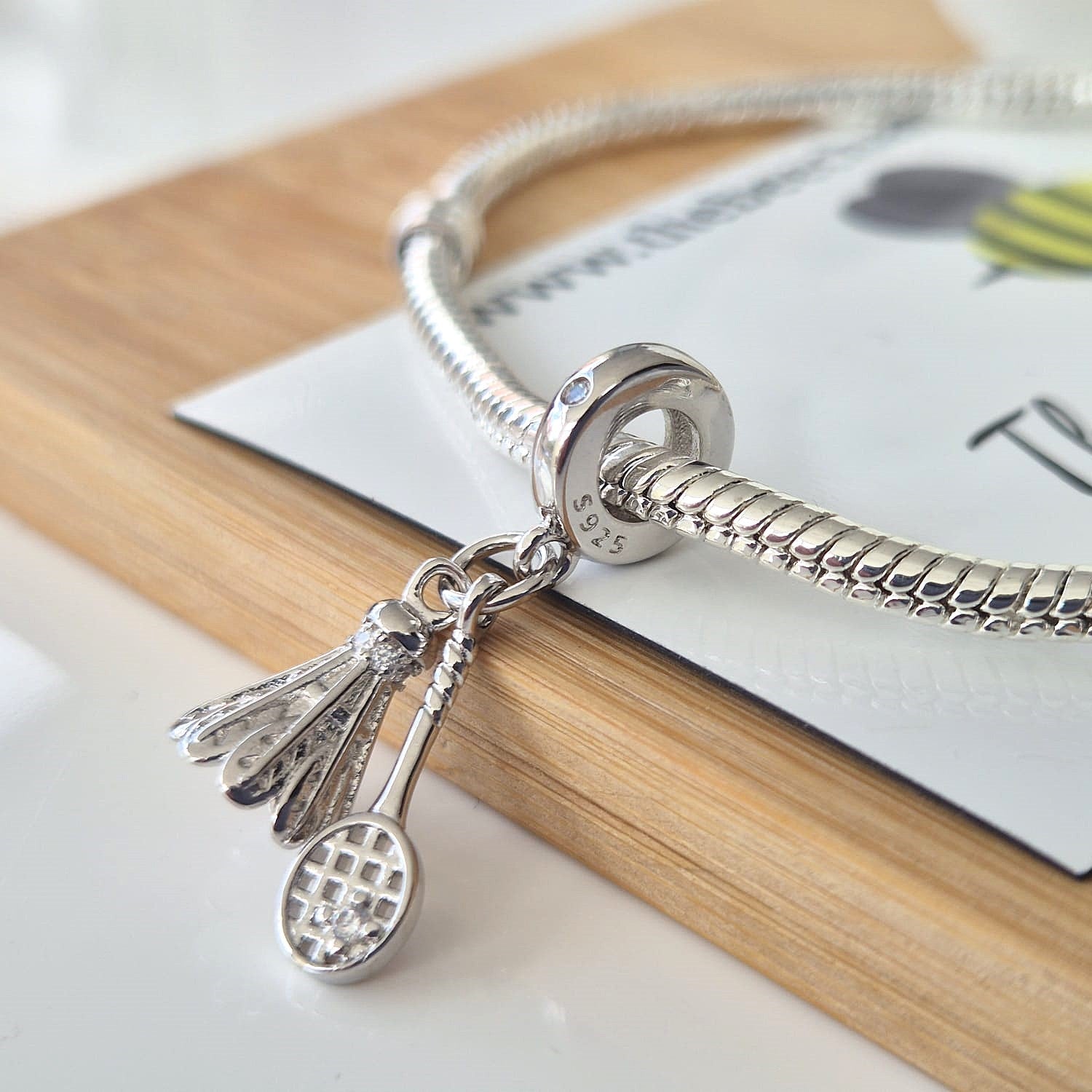 I Love Badminton Charm - The Bee Charm