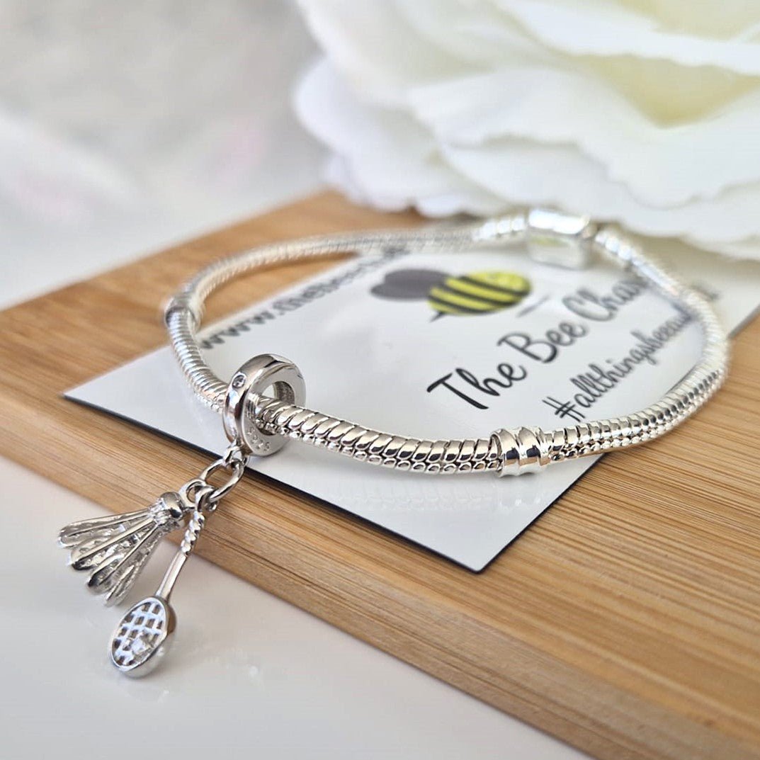 I Love Badminton Charm - The Bee Charm
