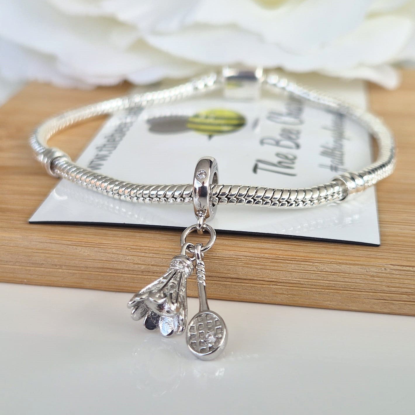 I Love Badminton Charm - The Bee Charm