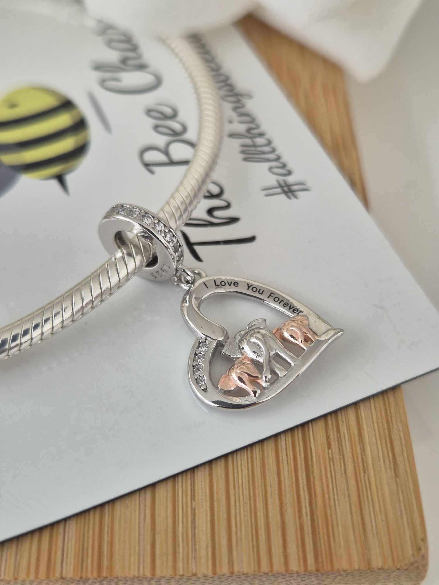 I Love You Forever Charm - The Bee Charm