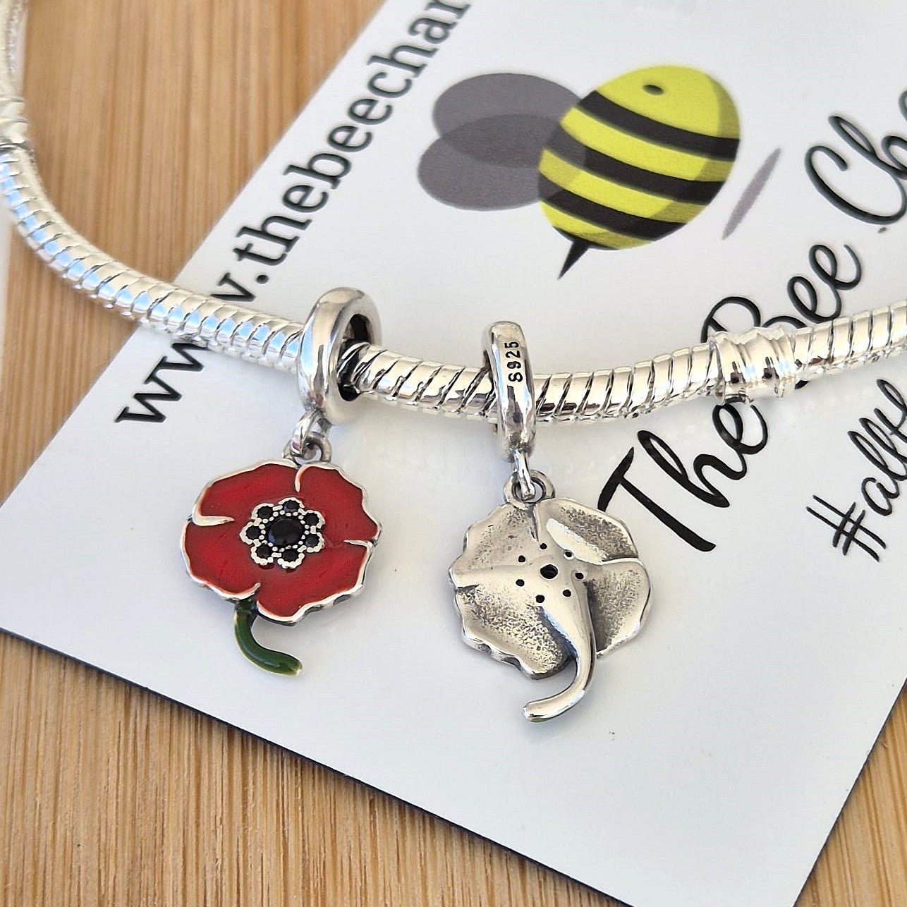 Jewelled Poppy Charm - The Bee Charm