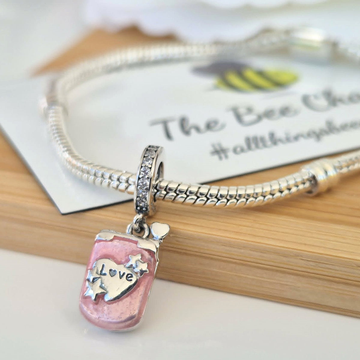Mobile Phone Charm - The Bee Charm. Sterling Silver S925. Charms that fit Pandora Bracelets.