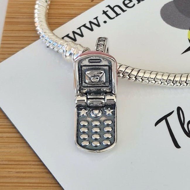 Mobile Phone Charm - The Bee Charm. Sterling Silver S925. Charms that fit Pandora Bracelets.