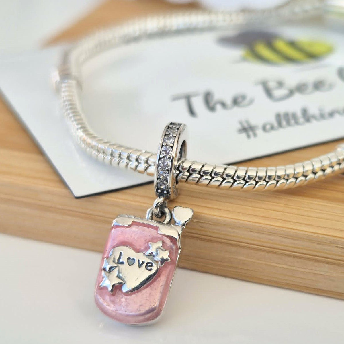 Mobile Phone Charm - The Bee Charm. Sterling Silver S925. Charms that fit Pandora Bracelets.