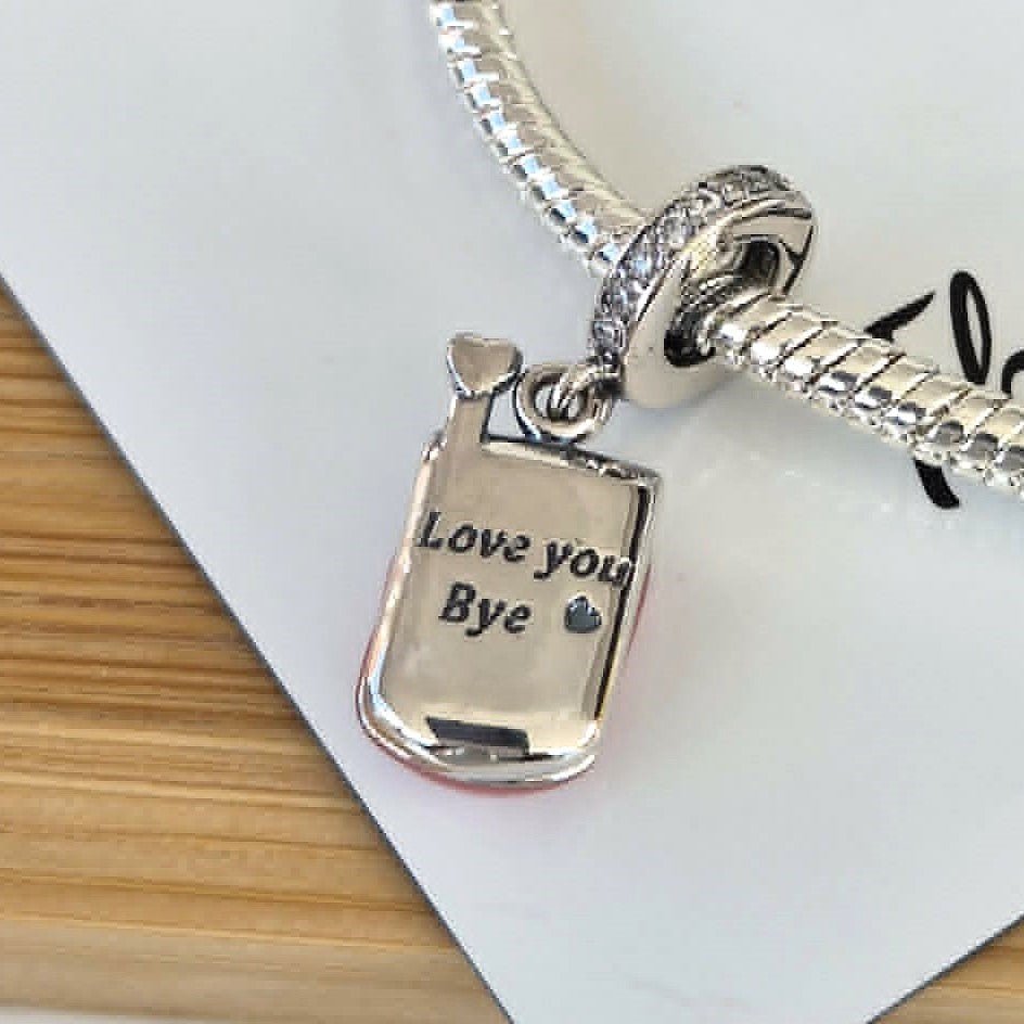 Mobile Phone Charm - The Bee Charm. Sterling Silver S925. Charms that fit Pandora Bracelets.
