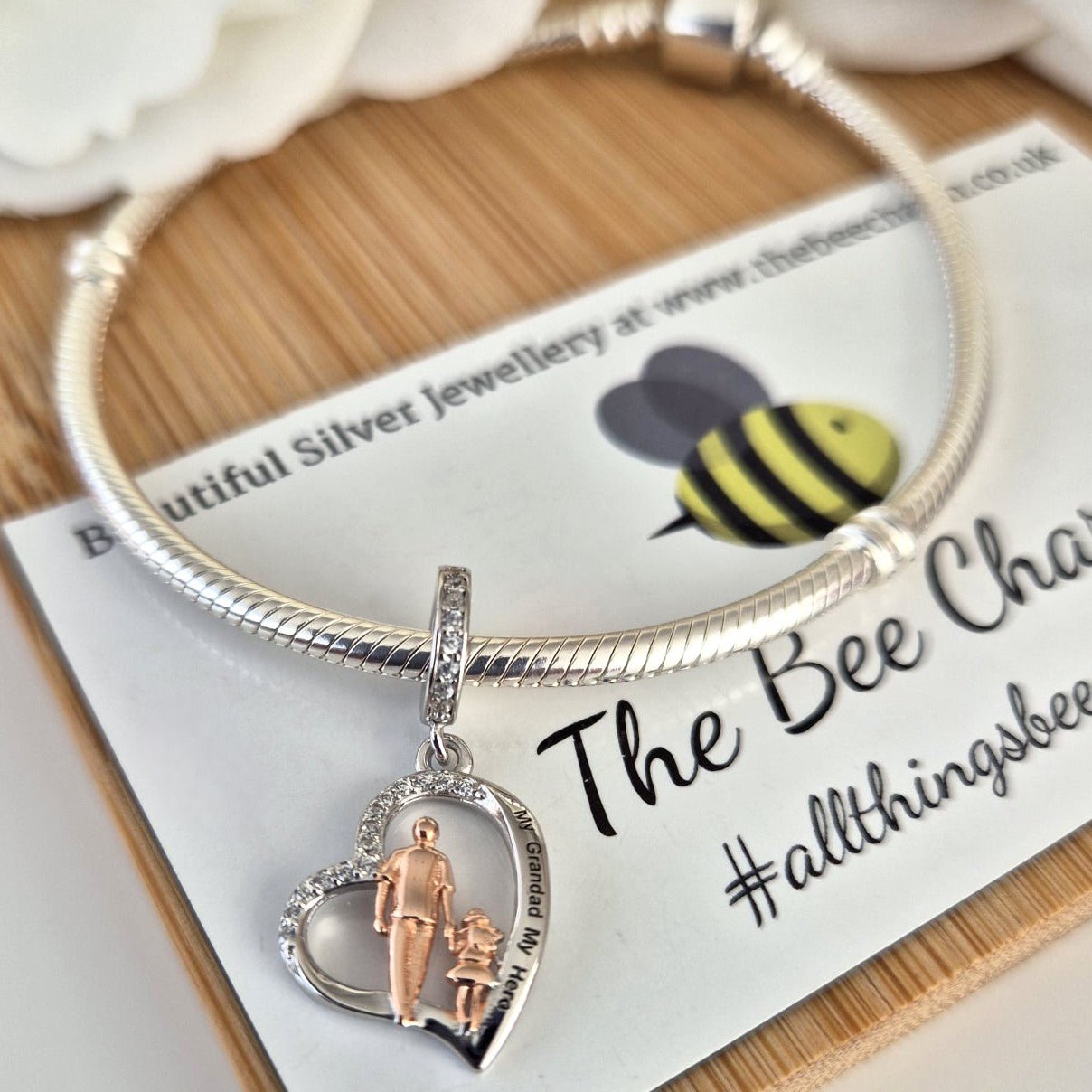 My Hero Grandad Charm - The Bee Charm