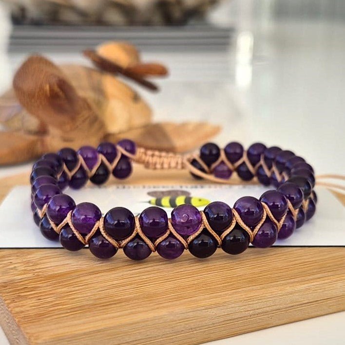 Natural Stone Anklet - Expandable - The Bee Charm