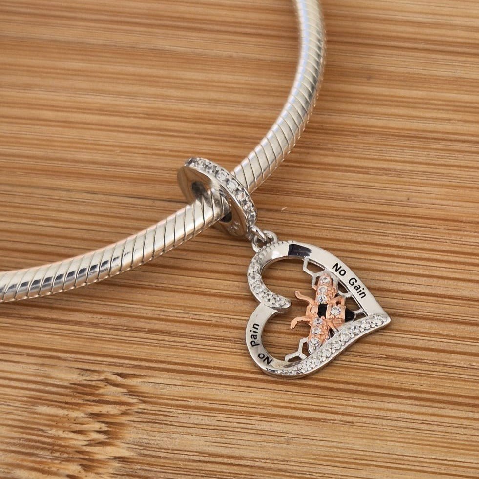 No Pain No Gain Charm - The Bee Charm