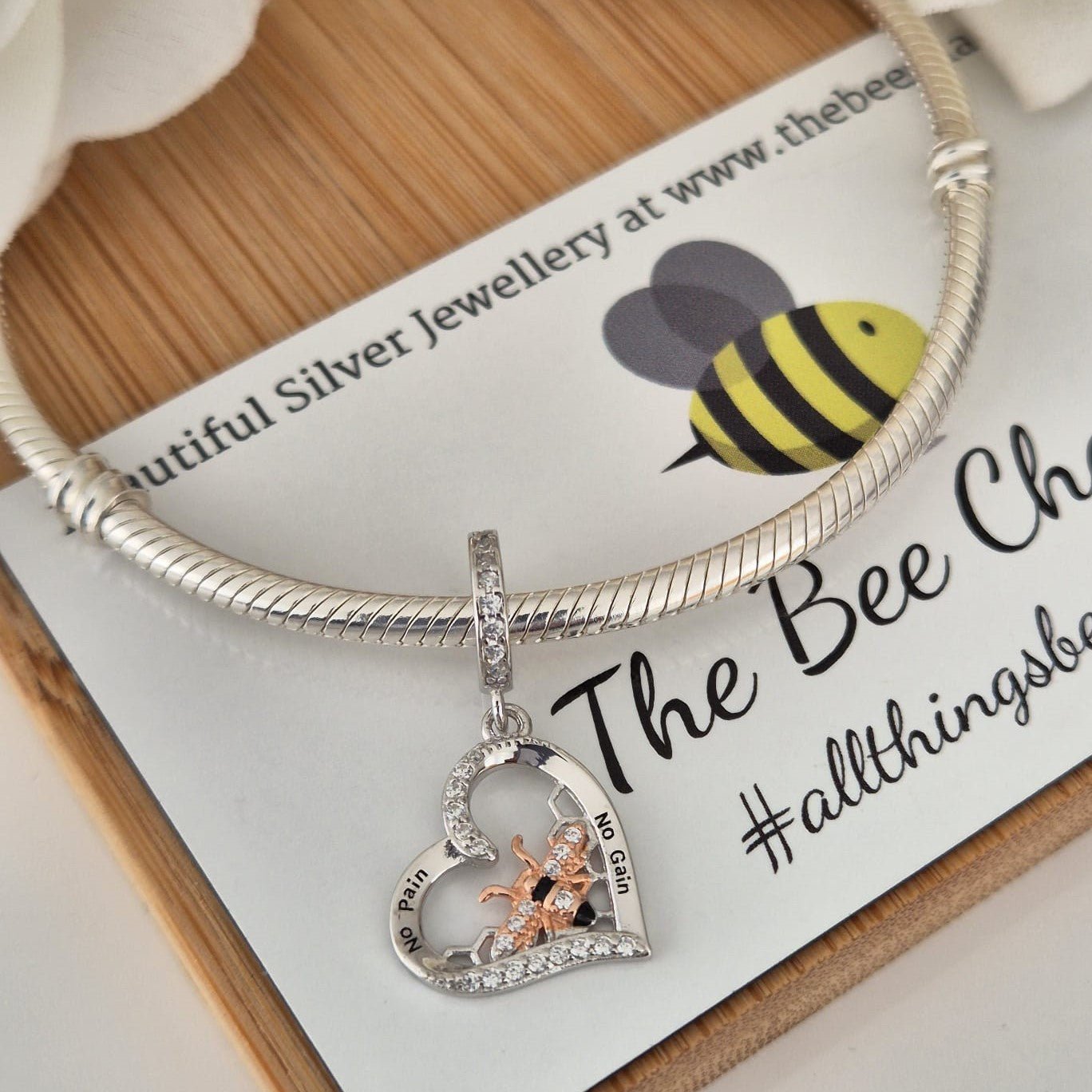 No Pain No Gain Charm - The Bee Charm