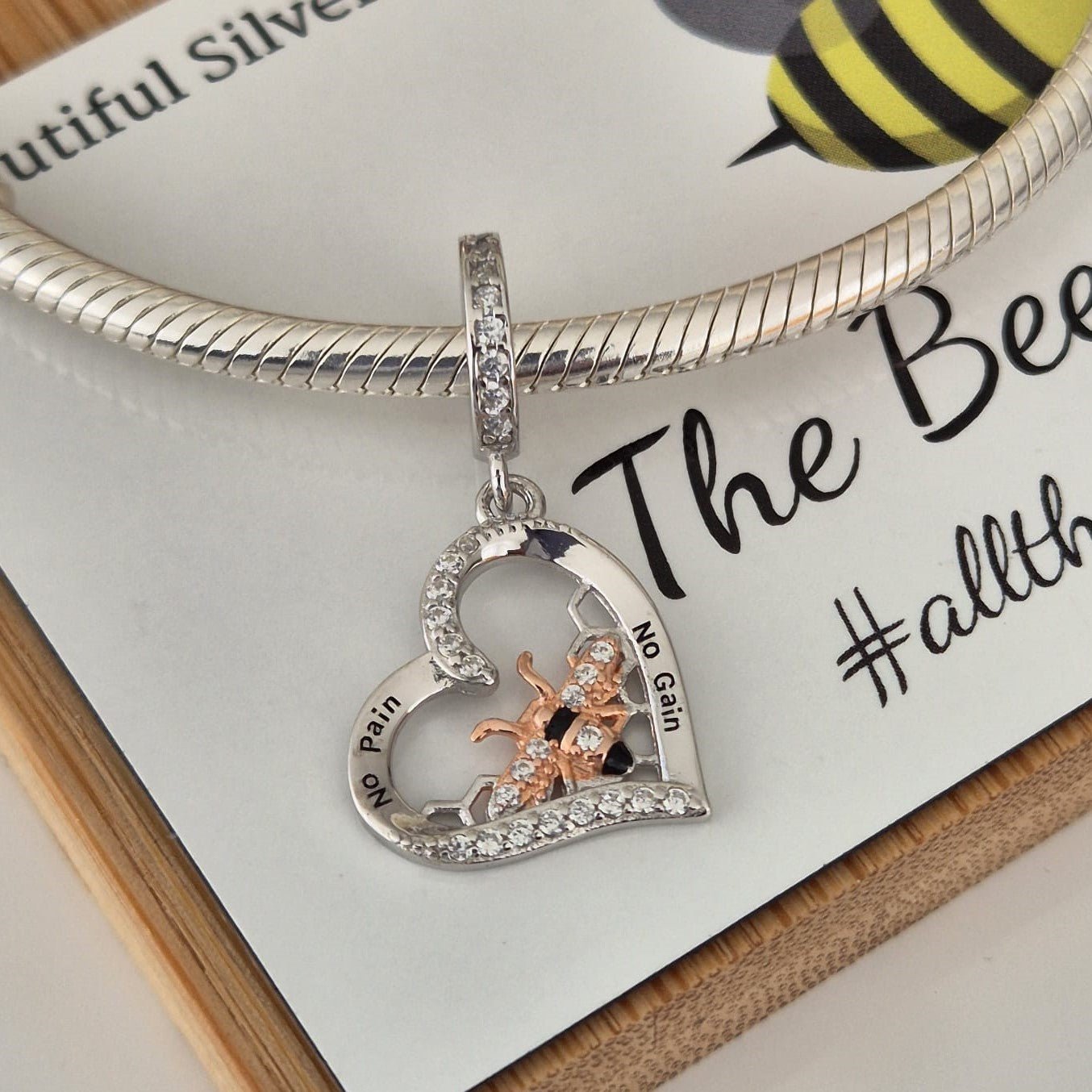 No Pain No Gain Charm - The Bee Charm