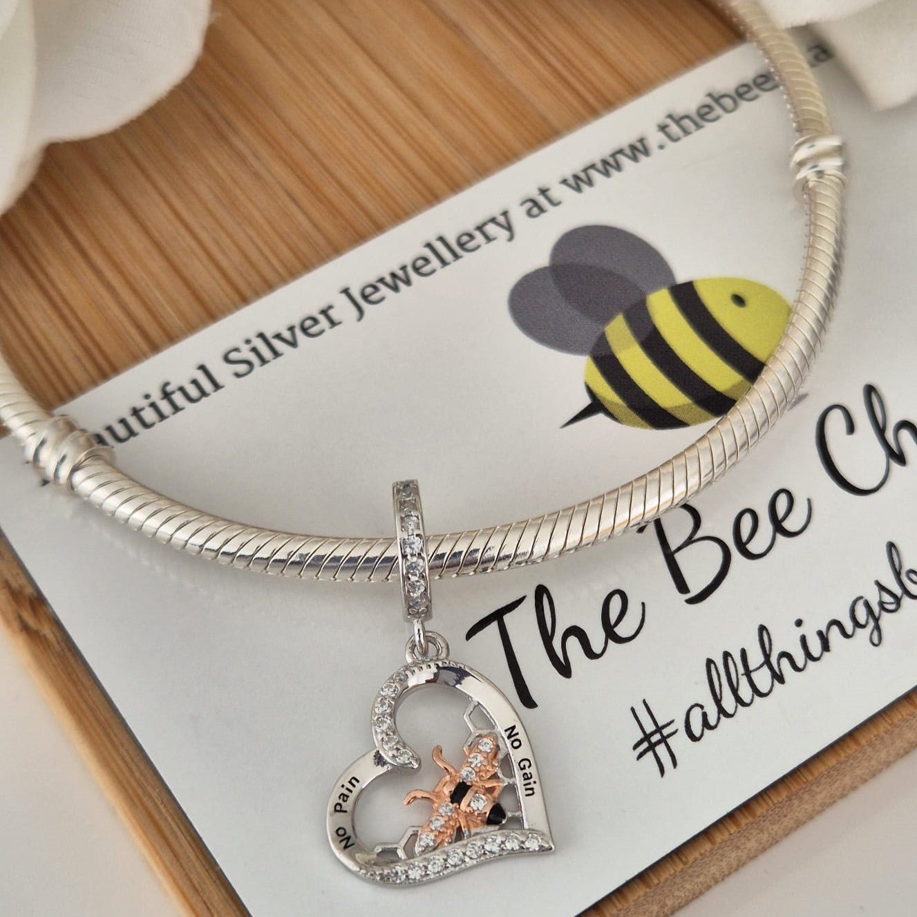 No Pain No Gain Charm - The Bee Charm