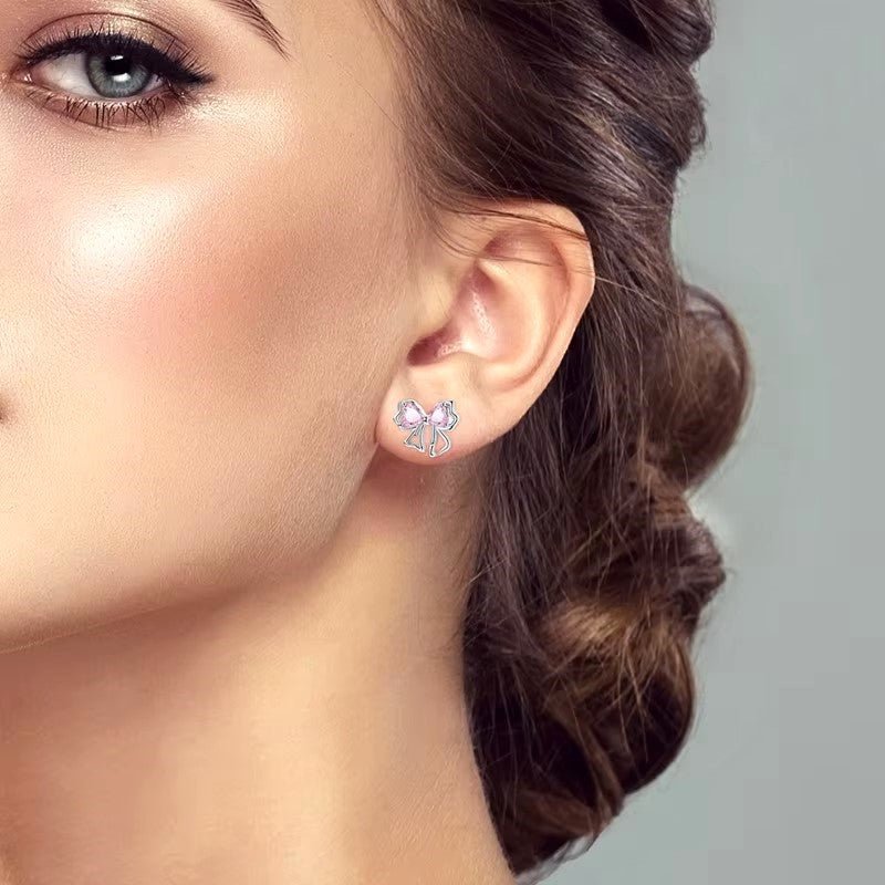 Pink Bow Studs - The Bee Charm