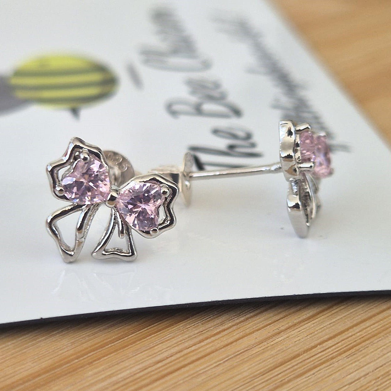 Pink Bow Studs - The Bee Charm