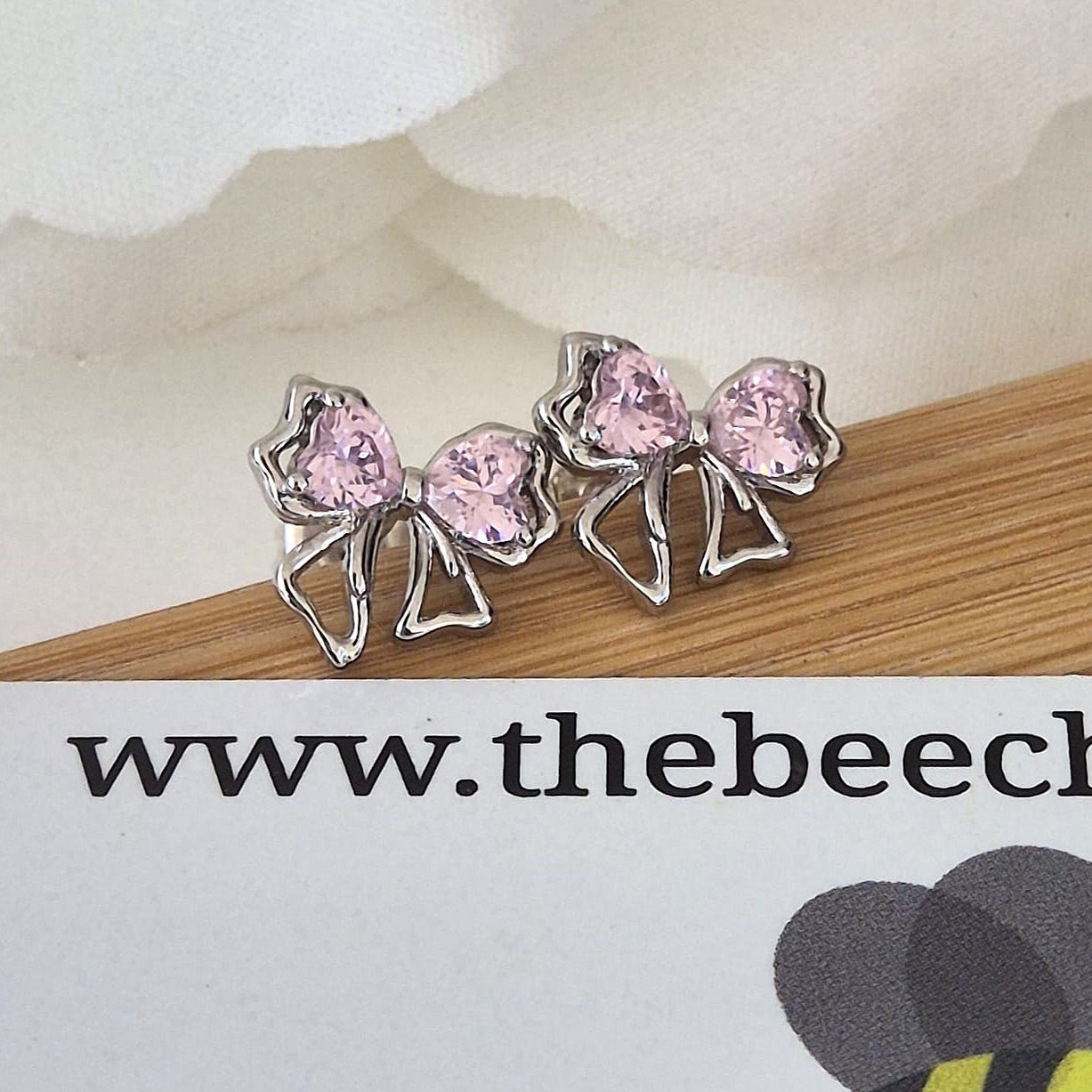 Pink Bow Studs - The Bee Charm