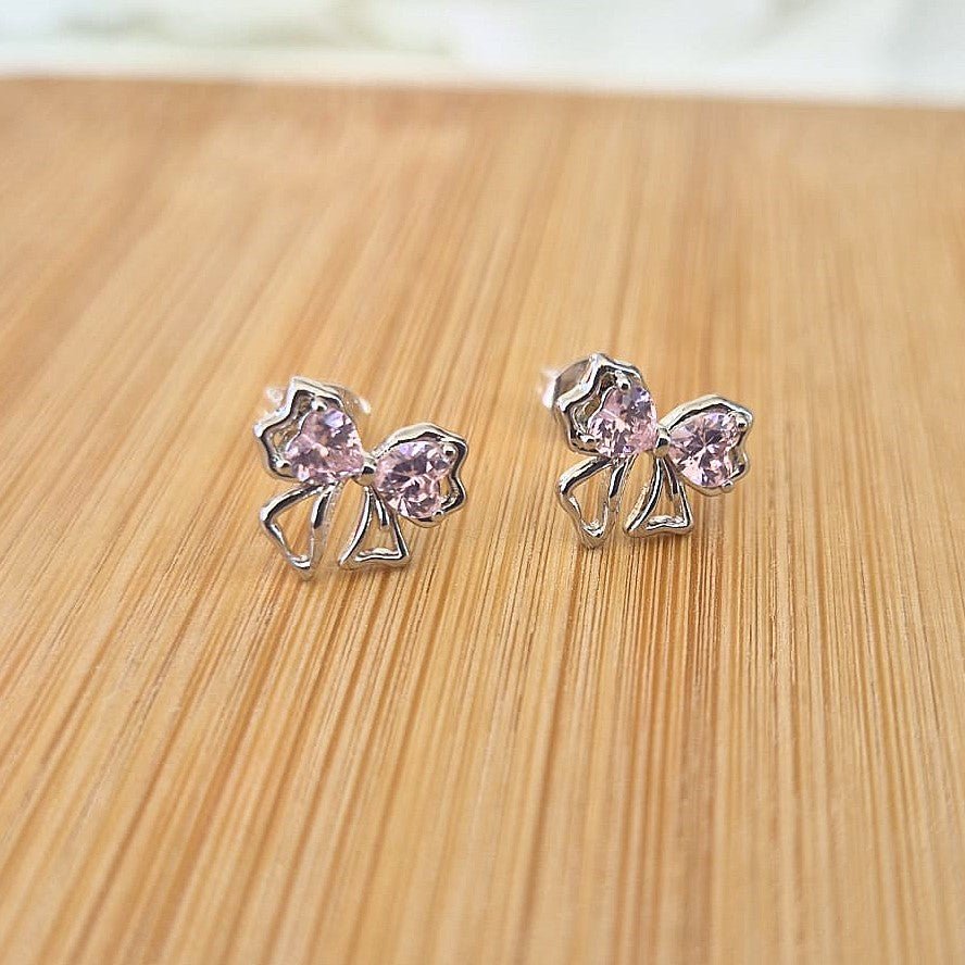 Pink Bow Studs - The Bee Charm