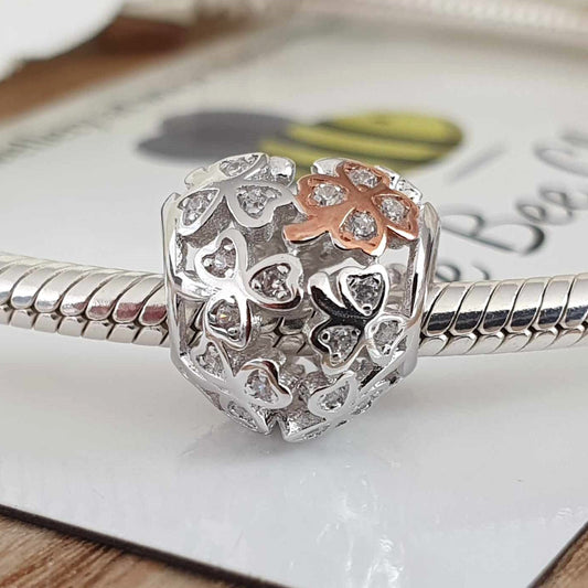 Rose Gold Clover Charm - The Bee Charm