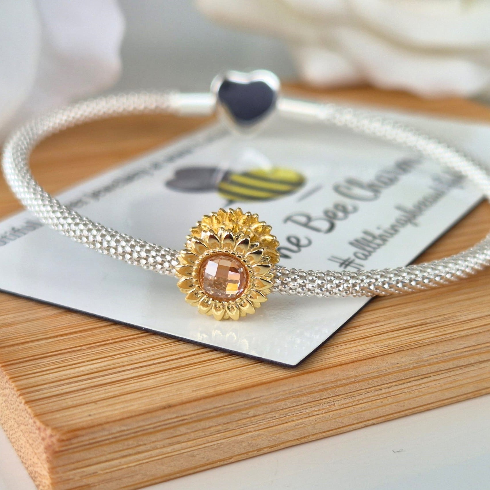 Sunflower Charm - The Bee Charm