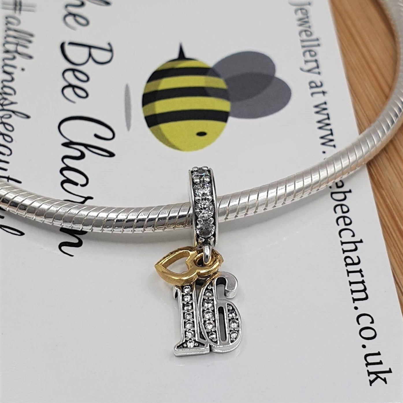 16th Birthday Charm | 925 Sterling Silver | The Bee Charm