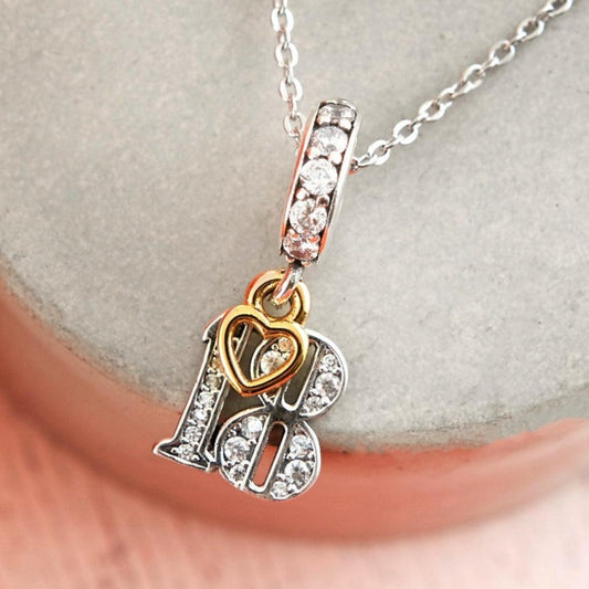 18th Birthday Charm - Silver Birthday Charms - The Bee Charm