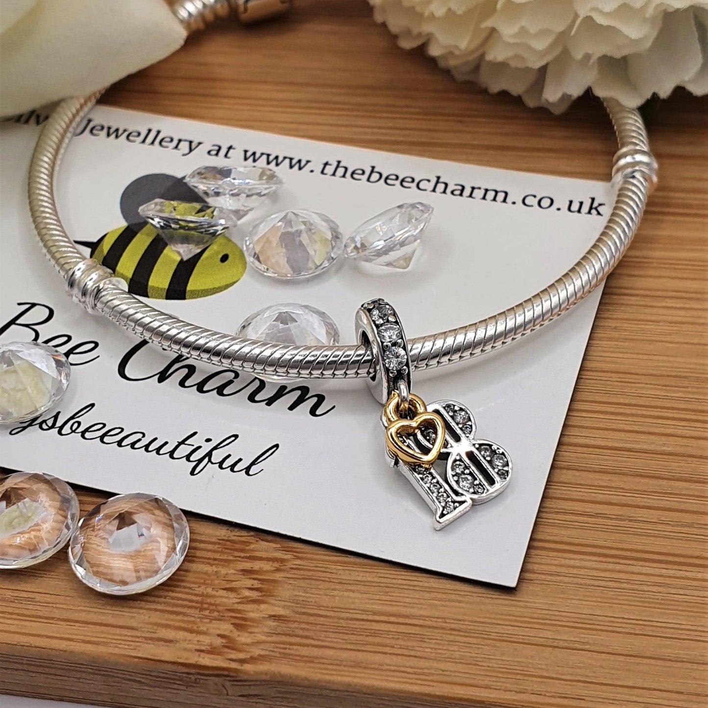 18th Birthday Charm - Silver Birthday Charms - The Bee Charm